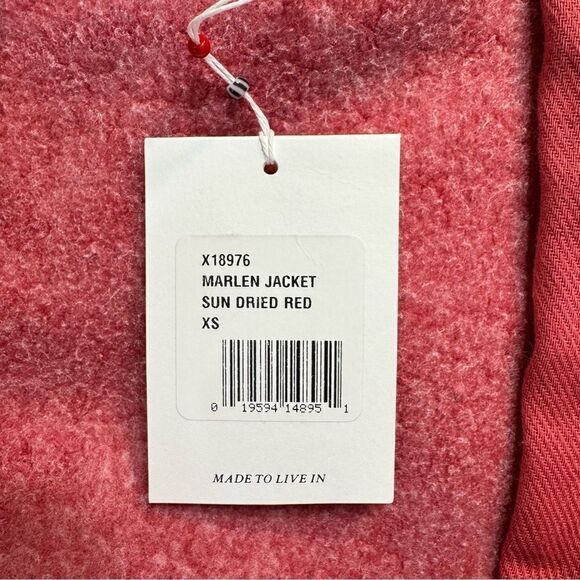 NEW Xirena Marlen Wrap Jacket Sundried Red Cotton Fleece Lined Size XS - Picture 7 of 8